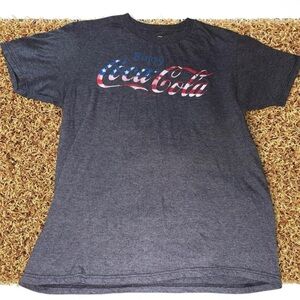 Coca Cola Men's Dark Gray T-Shirt with Patriotic Logo